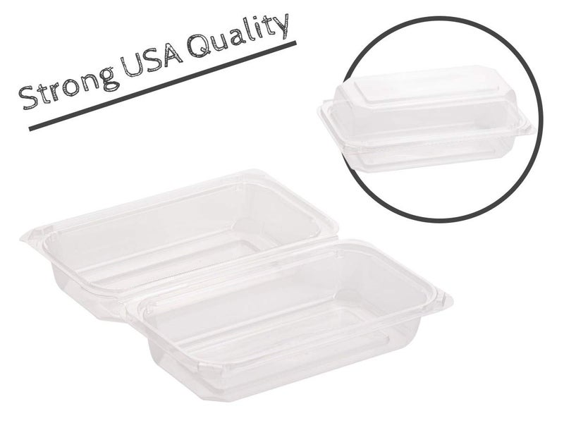 Smygoods Plastic loaf Container, (Pack of 25-9 3/10 x 5 1/2 x 3 1/3) Disposable Plastic Sturdy Hinged Loaf Containers - Image 5