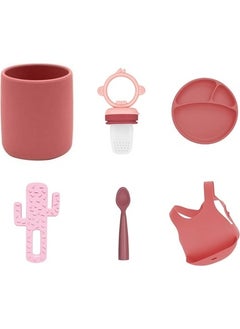 Set of 6 Glass Claret Red, Puree Pink, Plate Claret Red, Cactus Pink, Spoon Claret Red, Apron Claret Red - pzsku/Z561ED37398D3F5B8EF7BZ/45/_/1728631209/be2249ea-cb71-4b93-a8ed-0f2e8ec0e991