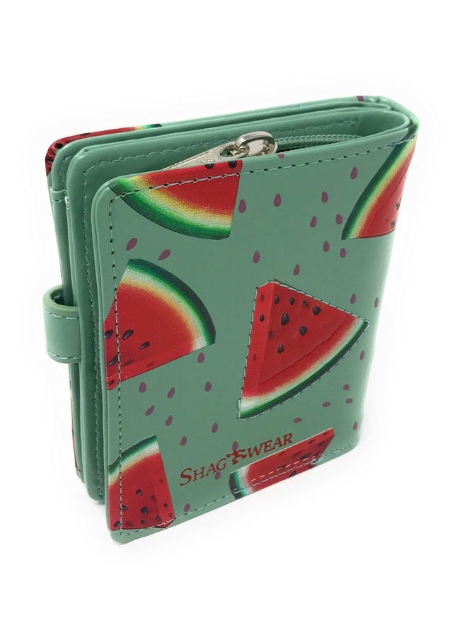 Shag Wear Small Watermelon Fruit Wallet For Women And Teen Girls Vegan Faux Leather 4.5 Green  - Image 3
