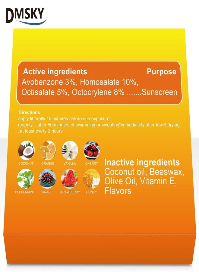 DMSKY SPF 30 Sunscreen lip balm, SPF Lip Balm Bulk Travel Size, Broad Spectrum UVA/UVB Protection, Bulk Lip Sunscreen for Dry Cracked Lips-8 Pcs - Image 3