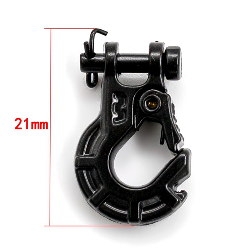 Metal Winch Hook: 1/10 Scale Black High-quality Metal - Exquisite Workmanship Easy Installation Remote Control Trailer Hook for Axial SCX10 90046 90047 RR10 RC Climbing Car Enthusiasts - Image 5
