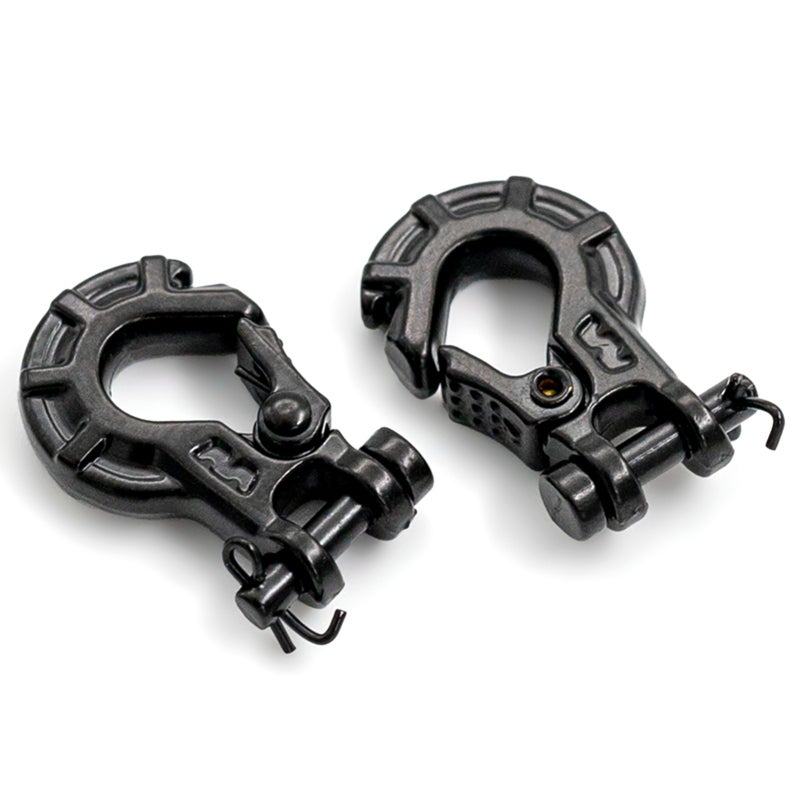 Metal Winch Hook: 1/10 Scale Black High-quality Metal - Exquisite Workmanship Easy Installation Remote Control Trailer Hook for Axial SCX10 90046 90047 RR10 RC Climbing Car Enthusiasts - Image 1
