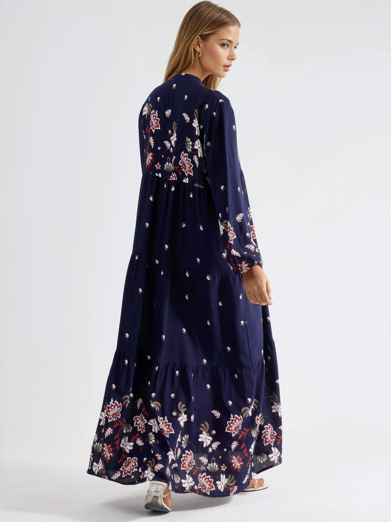 HICCUP Patterned V-Neck Maxi Dress - Image 4