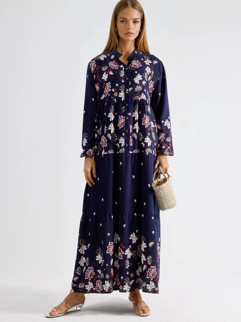 HICCUP Patterned V-Neck Maxi Dress - Image 2