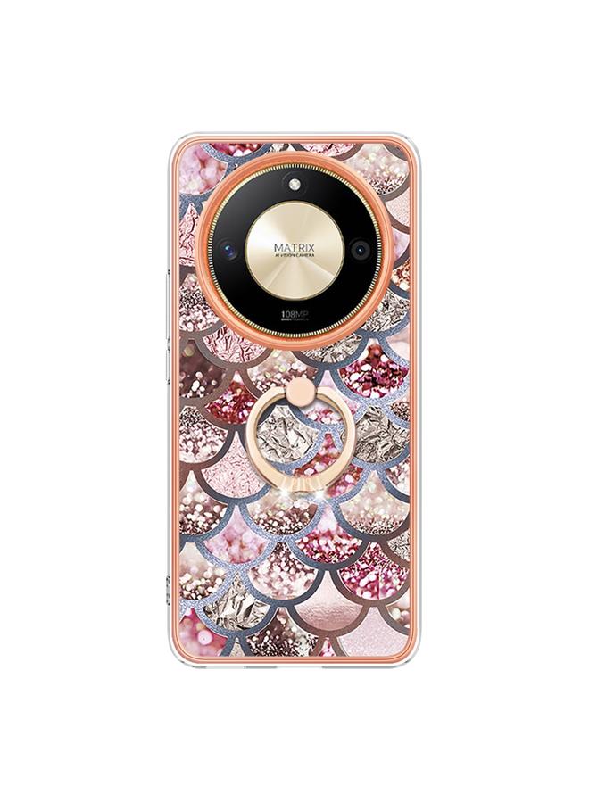 S-TOP Case For Honor X9b Electroplating Pattern IMD TPU Shockproof Case with Rhinestone Ring Holder - Image 2