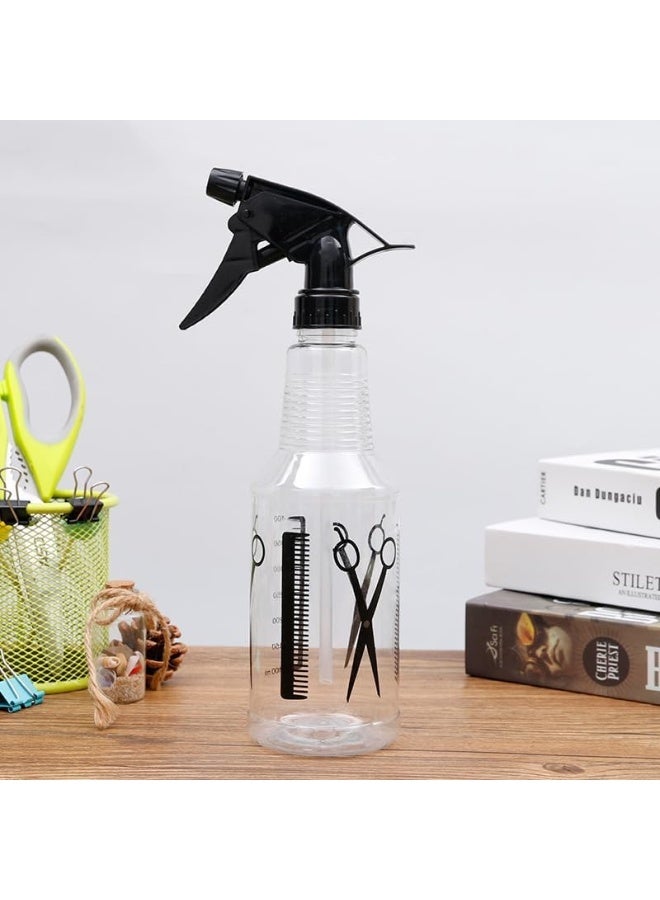Hair Spray Bottle 500ml – Refillable Fine Mist Trigger Sprayer for Hair Styling, Barber Use, Cleaning & Plants – Clear Empty Water Bottle (1 Pack) - Image 4