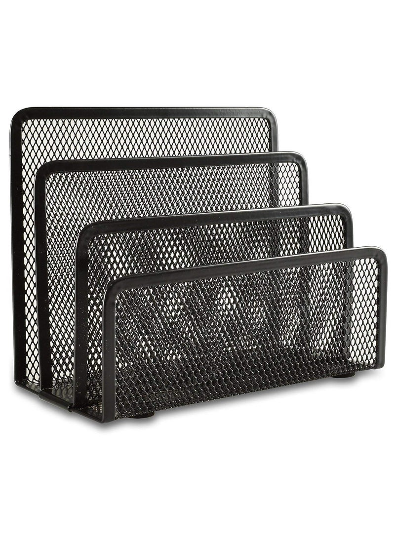 EARTHCONE - EARTHCONE Metal Mesh Document File Rack File Holder File Tray File Organizer for Office and Home Papers Letters Sorter Magazine Desktop File Holder Storage Stand 1Pcs - Image 1