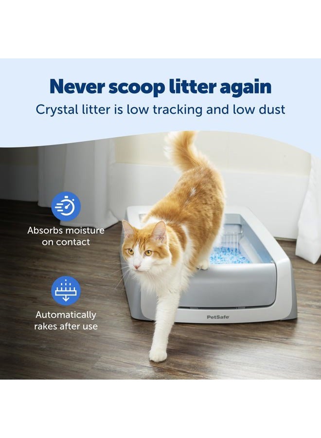 PetSafe ScoopFree Crystal Pro Self Cleaning Litter Box, Automatic Cat Litter Box - Comes with 1 Disposable Crystal Litter Tray (Grey, Uncovered) - Image 5