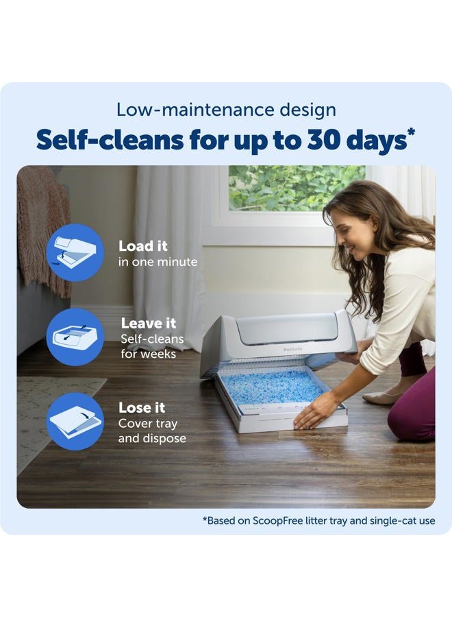 PetSafe ScoopFree Crystal Pro Self Cleaning Litter Box, Automatic Cat Litter Box - Comes with 1 Disposable Crystal Litter Tray (Grey, Uncovered) - Image 4