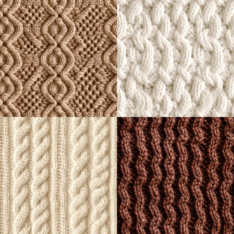 DESEACO 24 Sheets Knitting Wool Decorative Scrapbooking Paper Pad 6x6 Craft Paper Single-Side Card Making Supplies for Junk Journal, Holiday Journaling, Brown, Earth Tone and White - Image 2