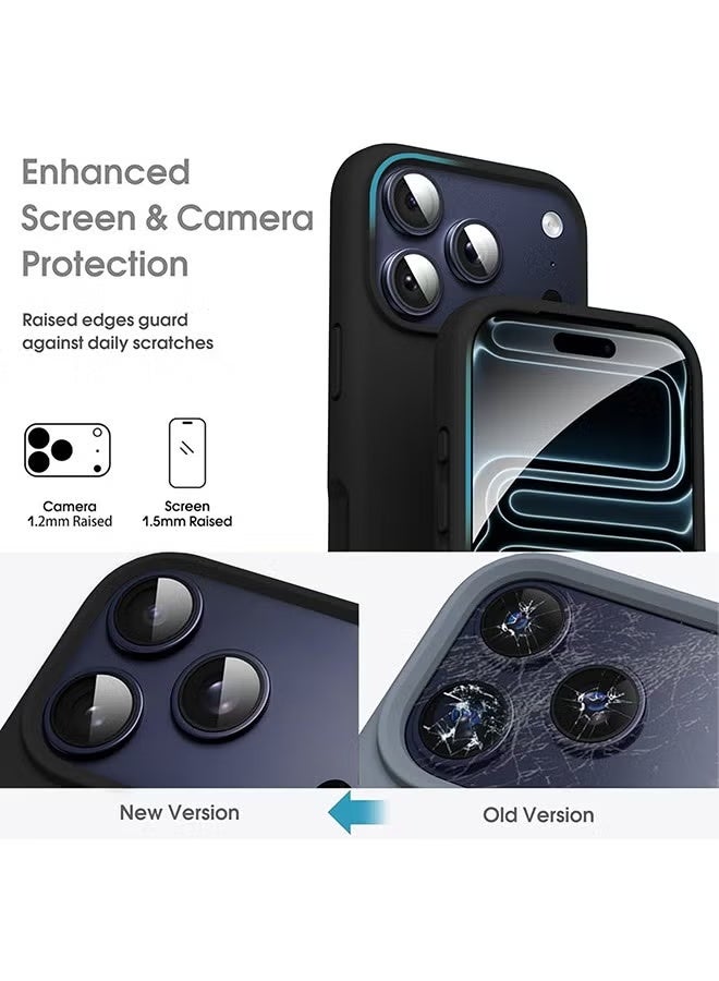 INEIX iPhone 17 Pro Silicone Cover Black - Premium 2.0mm TPU Silicon, Enhanced Camera Protection with Lens Shield, Shockproof & Water-Proof Cover for iPhone 17 Pro - Image 3