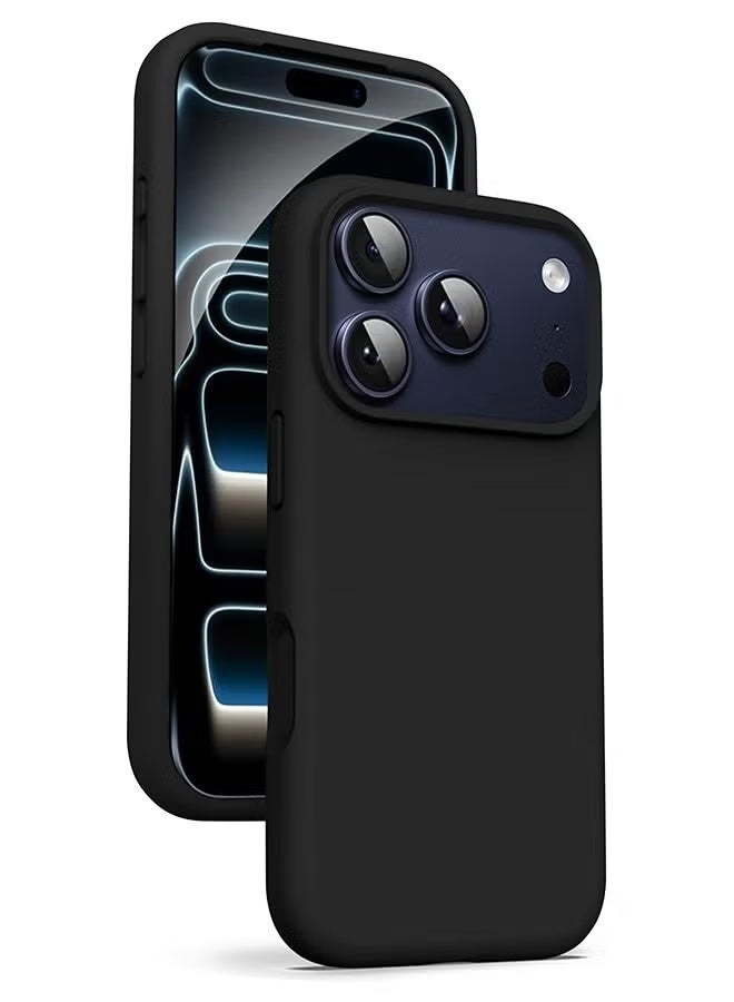 INEIX iPhone 17 Pro Silicone Cover Black - Premium 2.0mm TPU Silicon, Enhanced Camera Protection with Lens Shield, Shockproof & Water-Proof Cover for iPhone 17 Pro - Image 1