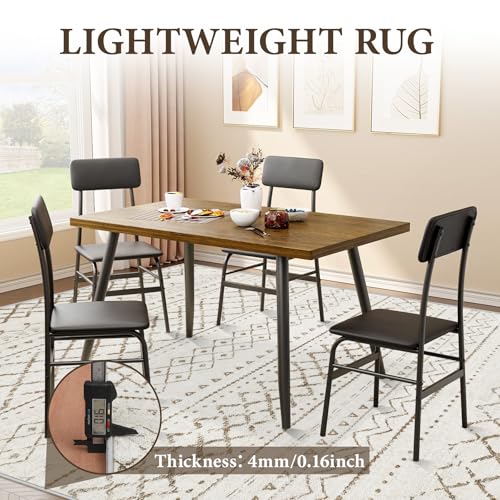 Aoyaomi Area Rug Living Room Rugs 8x10 - Large Soft Boho Geometric Rug, Non-Slip Foldable Washable Rugs Non Shedding Morden Indoor Floor Carpet for Living Bedroom Office Dining Room (Brown,8' x 10') - Image 5