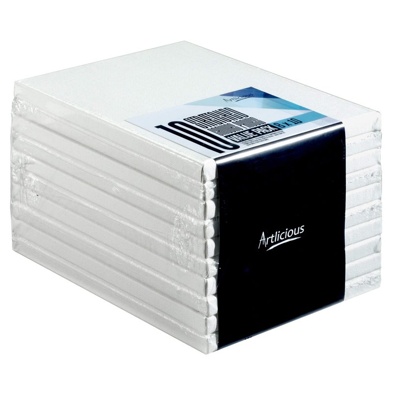 Artlicious - Super Value 10 Pack - 8x10 Pre-Stretched Cotton Canvas Panel Boards - Use with All Acrylics, Oils and Other Painting Media - Image 3