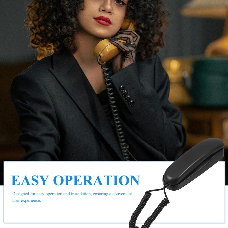 Wall Mountable Corded Landline Phone with Loud Ringer for Home Office Hotel Black - Image 5