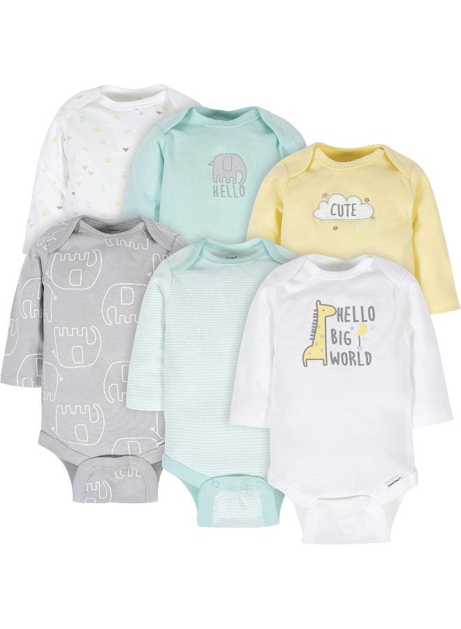 Gerber Gerber Unisex Baby 6 Pack Long-Sleeve Onesies Bodysuit  - Image 1