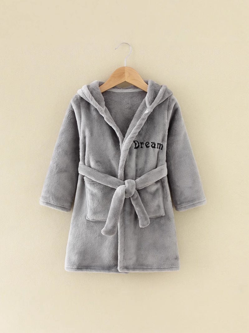 Hooded Flannel Bathrobe for Infants – Cartoon Design Baby Pajamas 1-3 Years - Image 2
