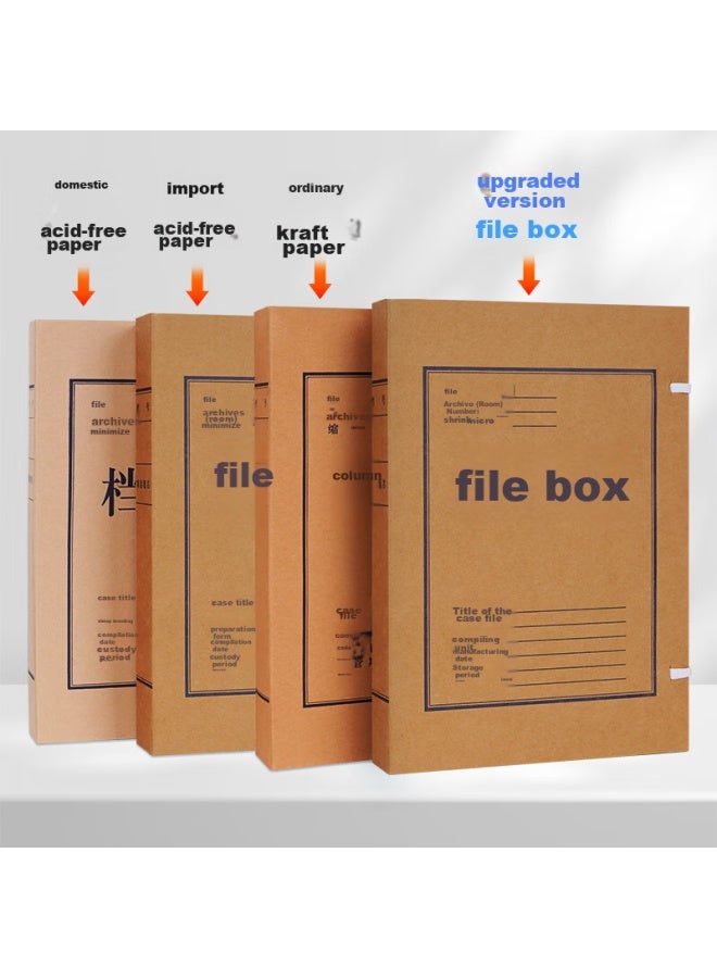 Simaa High-quality Kraft Paper File Boxes, 10 Pieces, 30mm Thick, 500g Cardboard, Doent Boxes, Financial Voucher Boxes, Office Supplies, 22617 - Image 4