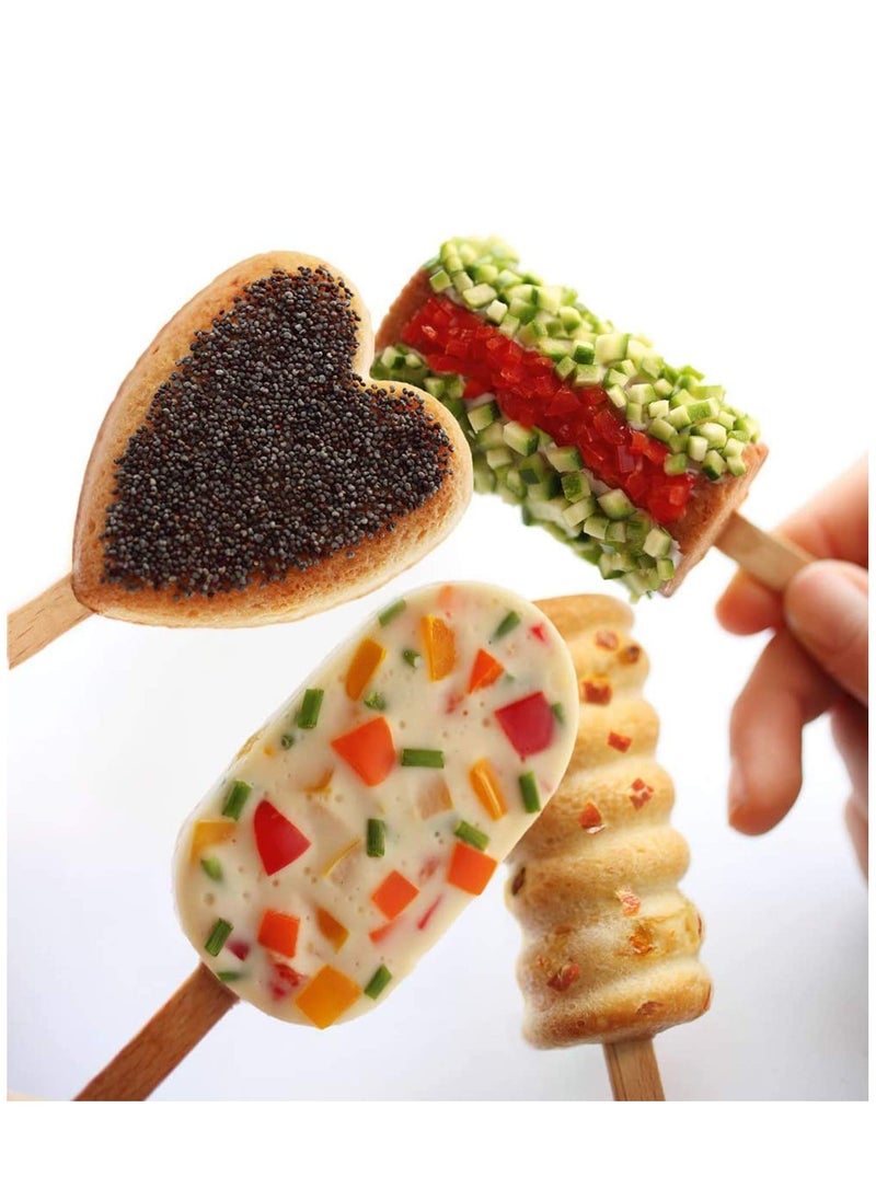SYOSI - Silicone Ice Cream Molds, Ice lolly Moulds, Freezer Ice Cream Molds Maker with Popsicle Sticks, BPA Free Ice Cream Moulds, Reusable Ice Pop Mould - Image 1