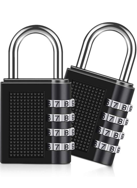 2 Pack 4 Digit Combination Padlock for School, Gym, Locker, Filing Cabinets, Toolbox, Employee Fence, and Parking Use
