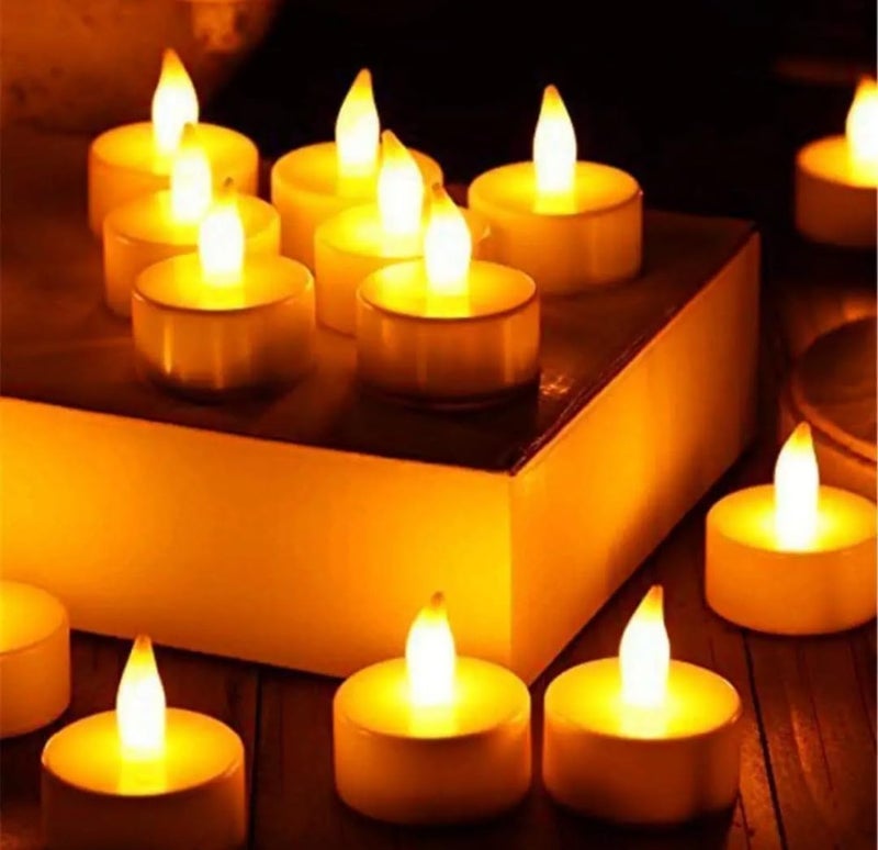 VRB Dec™ 24 Pcs Acrylic Flameless & Smokeless Decorative Candles Led Tea Light Candle Perfect for Gifting, Home, Birthday, Diwali, Christmas,Decorative Candles,Balcony, Birthday (Acrylic - 24 Pcs) - Image 4