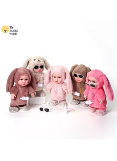 Generic Children's Bottle Vinyl Electric Plush Toy Early Education Eating Bottle Doll Walking Talking Learning Tongue Girl Gift-Color:Jm—8284-3 Color Box Watermelon Red  - Image 2