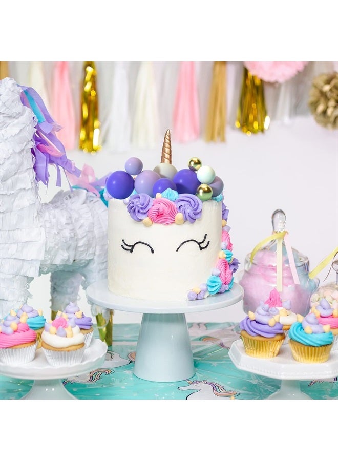 ASTARON 32 Pcs Ball Cake Topper Decorations Mini Balloons Cake Topper Sticks Foam Balls Cake Picks Cake Topper Balls Cake Decorations for Wedding Party Birthday Cake Decorating (Purple Gold) - Image 3