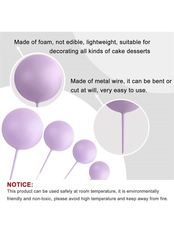 ASTARON 32 Pcs Ball Cake Topper Decorations Mini Balloons Cake Topper Sticks Foam Balls Cake Picks Cake Topper Balls Cake Decorations for Wedding Party Birthday Cake Decorating (Purple Gold) - Image 1