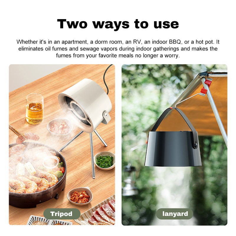 Desktop Cooker Hood, Portable Cooker Hood for Cooking with 3 Speeds, Small Exhaust Fan for Kitchen, Indoor BBQ, Hot Pot - Image 2