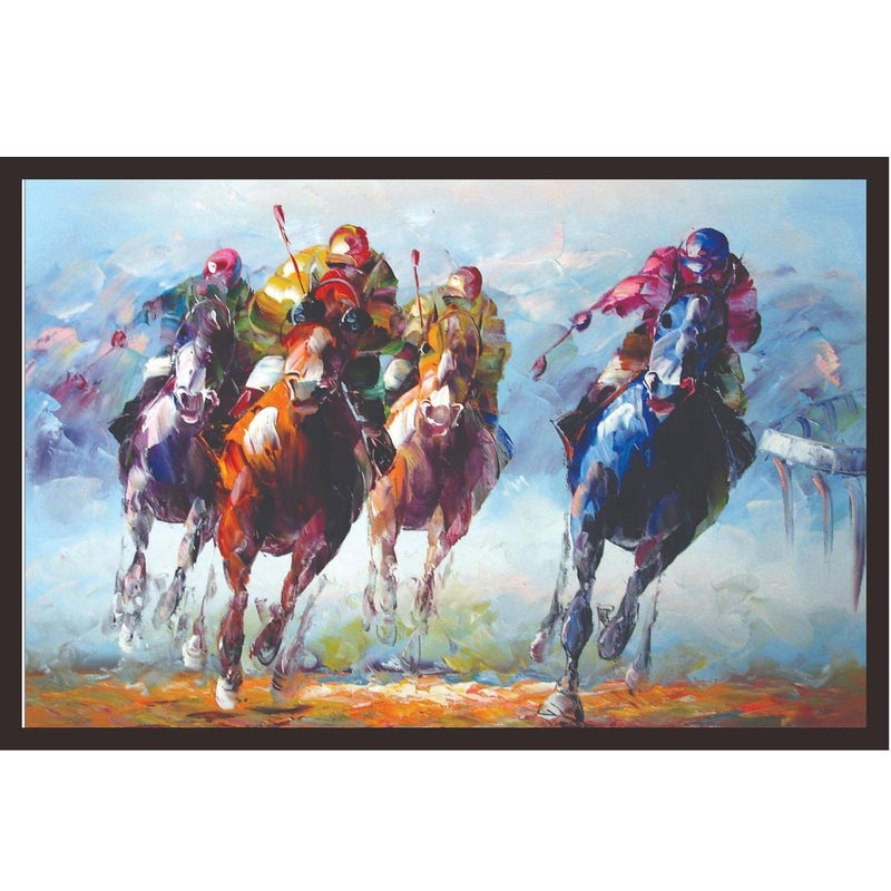 Mad Masters Polo Sport Framed Photo Wall Hanging Home Decor Painting for Living Room Bedroom Decoration 18 x 12 InchPaper
