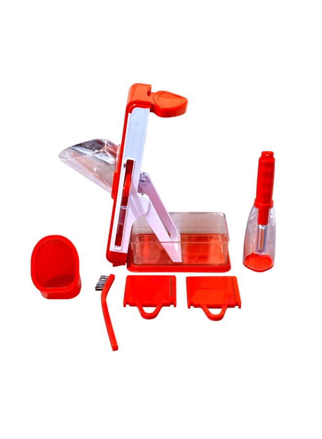 Multi-Function Adjustable Vegetable Slicer with Container – Manual Kitchen Cutter for Slicing Onion, Carrot, Potato, Cucumber & More  - Image 2