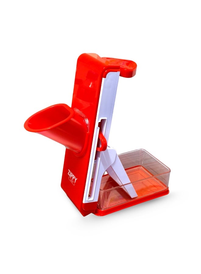 Multi-Function Adjustable Vegetable Slicer with Container – Manual Kitchen Cutter for Slicing Onion, Carrot, Potato, Cucumber & More  - Image 1