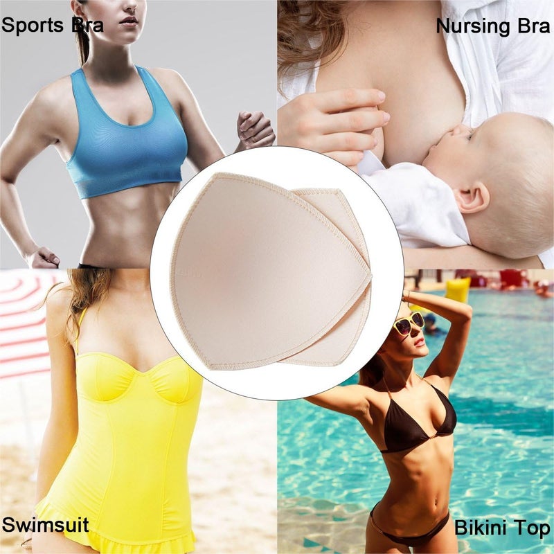 SERMICLE Bra Inserts 4 Pairs, Bra Pads Sewed Stitched Removable for Sports Bra B/C,C/D & D/E Cup Optional - Image 5
