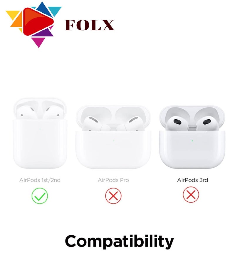 FOLX Fac70 Airpods 1&2 Gen Soft Silicone Protective Case 3D Design Shockproof Case Cover with Anti-Lost Metal Keyring Compatible for Apple Airpods 1&2 Generation (Polar Bear) Multi-Coloured - Image 5