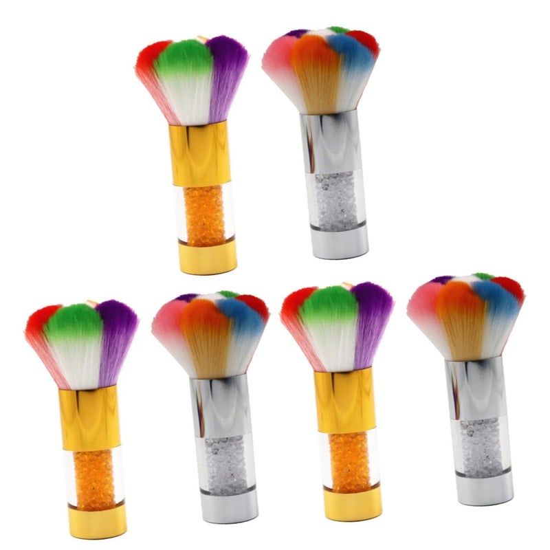 Housoutil 6pcs Makeup Brush Set Assorted Color Nail Dust Blush Powder Eye Shadow Brush - Image 1