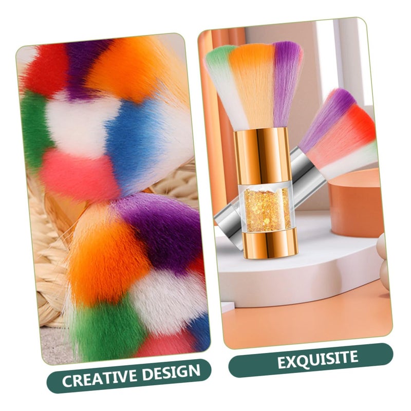 Housoutil 6pcs Makeup Brush Set Assorted Color Nail Dust Blush Powder Eye Shadow Brush - Image 3