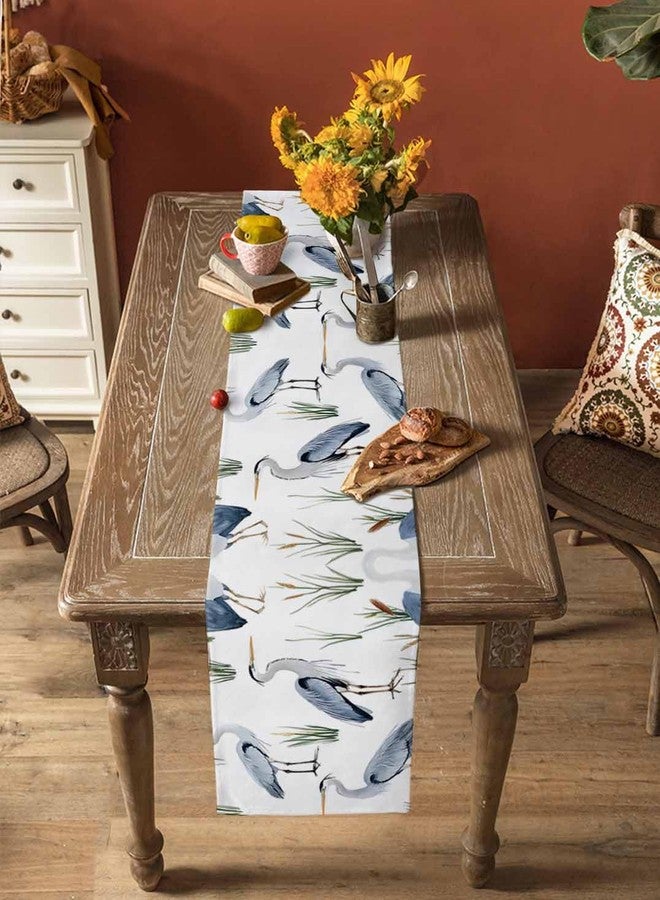 Litter Star Sea Bird Seabird Heron on White Table Runner Dresser Scarf, Long-beaked Heron Decorative Table Runners for Home Kitchen Dinning Room Banquet Holiday Party 13x70in - Image 5