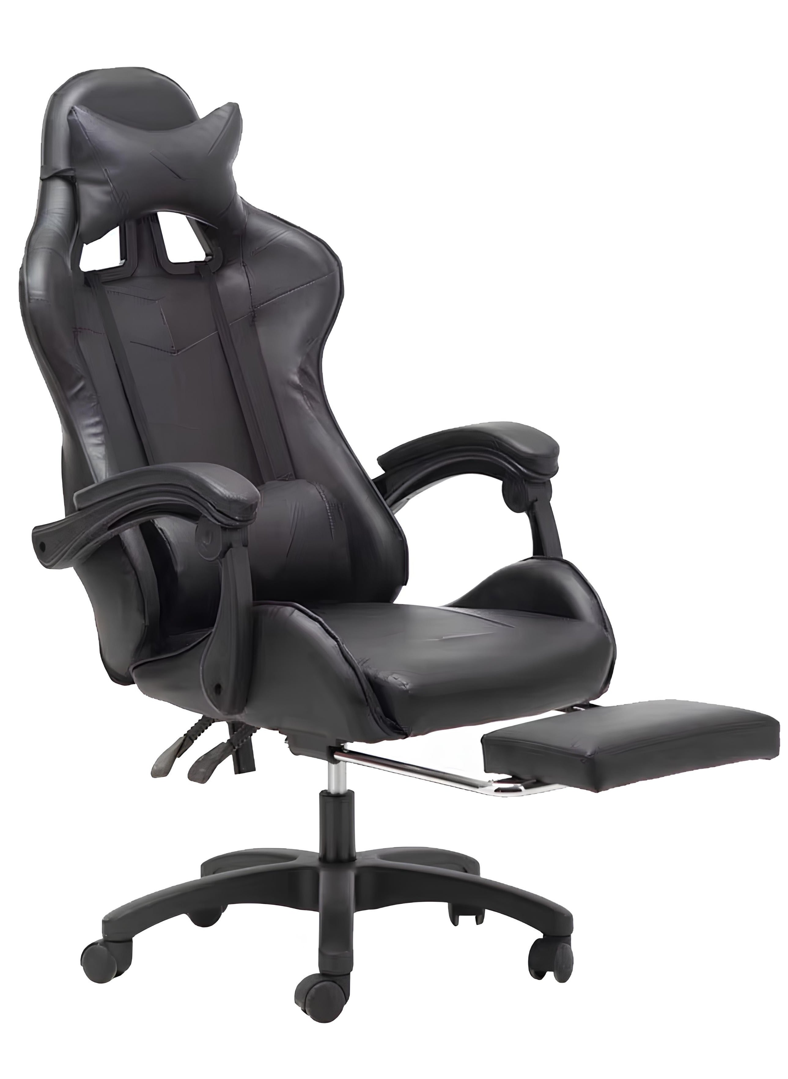 Chulovs Gaming Chair with Footrest Computer Chair Deak Chair High Back Racing Style Office Chair with Headrest Support Adjustable Office Chair 