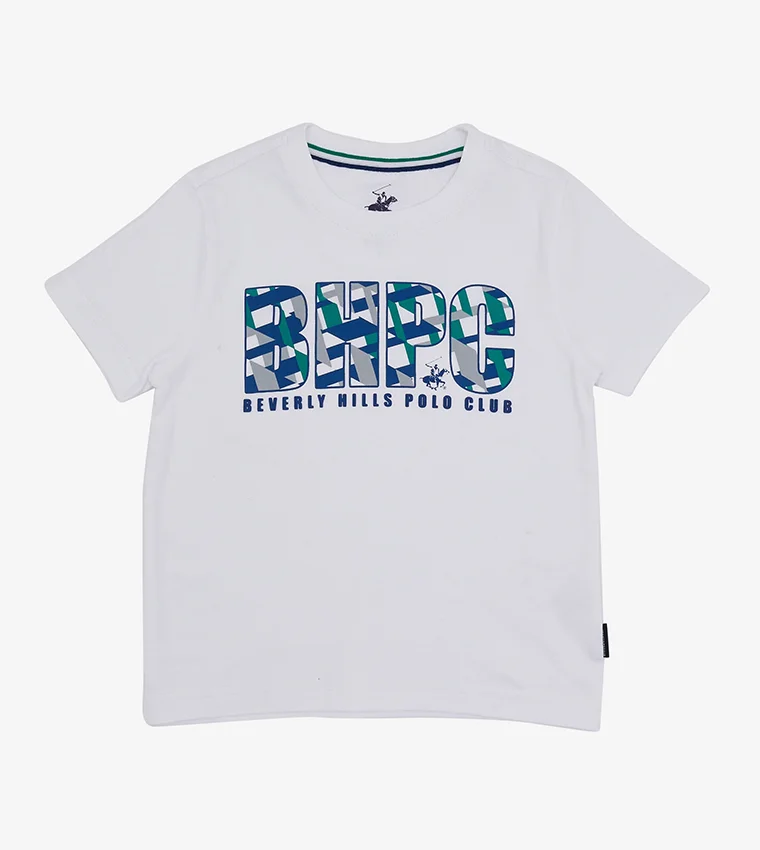 بيفرلي هيلز بولو كلوب تيشيرت بياقة مستديرة وطبعة شعار