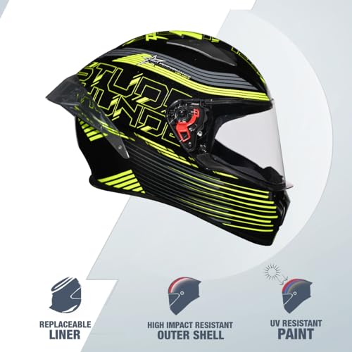 Studds Thunder D11 Isi and Dot Certified Full Face Motorcycling Helmet for Men and Women with Clear Visor - Image 2