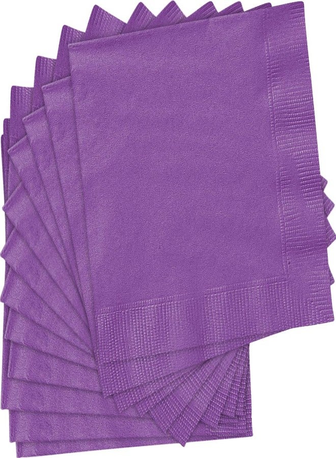 يونيك بارتي مناديل مشروبات بنفسجية سادة رائعة وجميلة - 5 بوصات × 5 بوصات (20 قطعة) - مثالية للضيافة وخدمات الطعام والمناسبات - Image 1