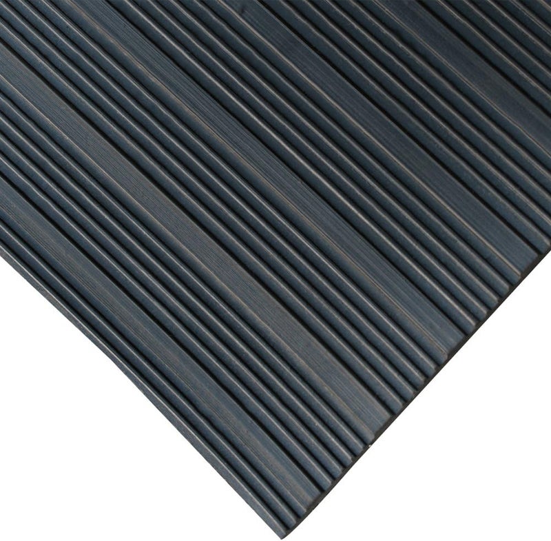 Rubber-Cal 03_168_W_CO_15 Composite Rib Corrugated Rubber Floor Mats, 48" Wide, 4' x 15' Roll, Black - Image 2