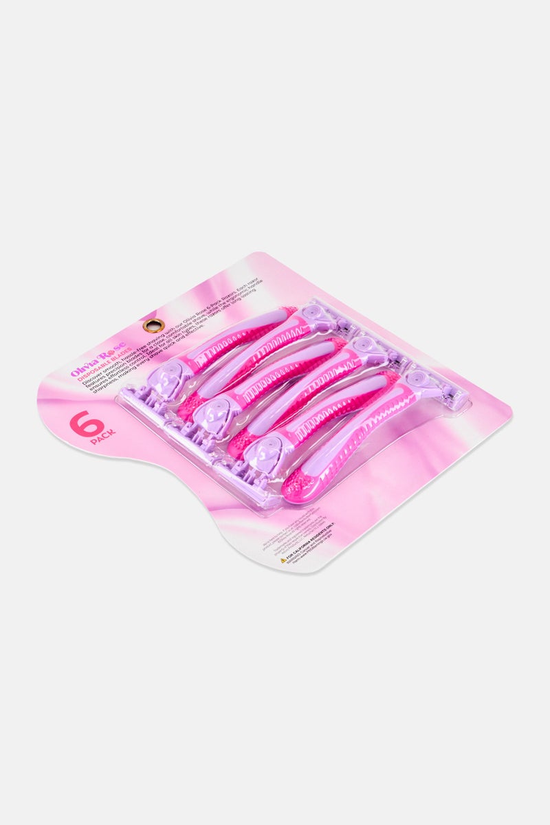 Olivia Rose 6 Pieces Sharp Disposable Blade Body Razors, Lavender - Image 2
