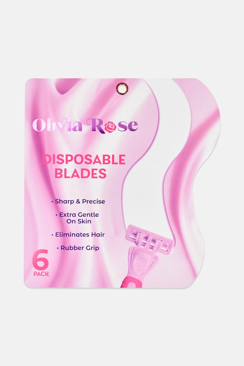Olivia Rose 6 Pieces Sharp Disposable Blade Body Razors, Lavender - Image 3