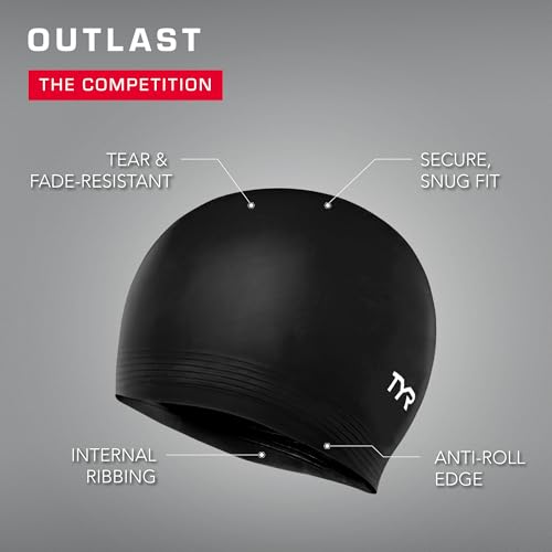 TYR Latex Adult Swim Cap for Women and Men - Training and Recreational Swimming Hat with a Durable Latex Construction - Hydrodynamic Fit - Image 4