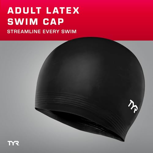 TYR Latex Adult Swim Cap for Women and Men - Training and Recreational Swimming Hat with a Durable Latex Construction - Hydrodynamic Fit - Image 2
