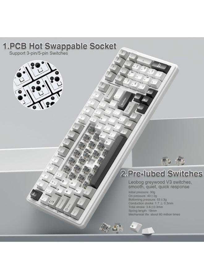 AULA F99 Gaming Mechanical Keyboard Three Mode 2.4g Wireless Bluetooth Wired Hot Swap PBT Gasket RGB For Games Typing - Image 4