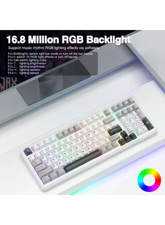 AULA F99 Gaming Mechanical Keyboard Three Mode 2.4g Wireless Bluetooth Wired Hot Swap PBT Gasket RGB For Games Typing - Image 3