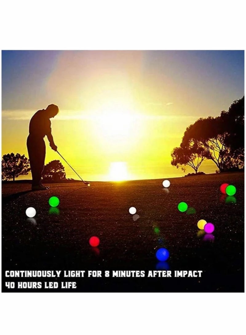 Glow Golf Balls Led Golf Balls Glow in The Dark Golf Balls Flashing Golf Ball Light up Long Lasting Bright Night Sports 6 Colors for Your Choice (6 Pcs) - Image 2