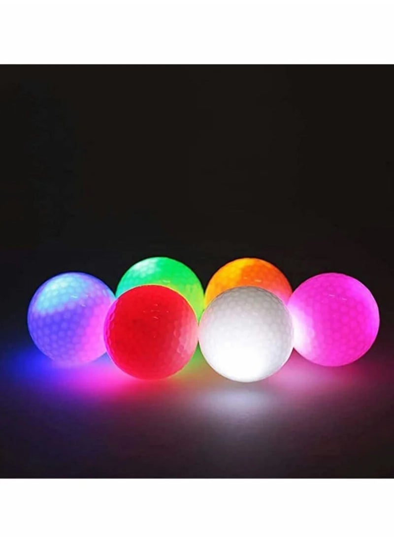Glow Golf Balls Led Golf Balls Glow in The Dark Golf Balls Flashing Golf Ball Light up Long Lasting Bright Night Sports 6 Colors for Your Choice (6 Pcs) - Image 1